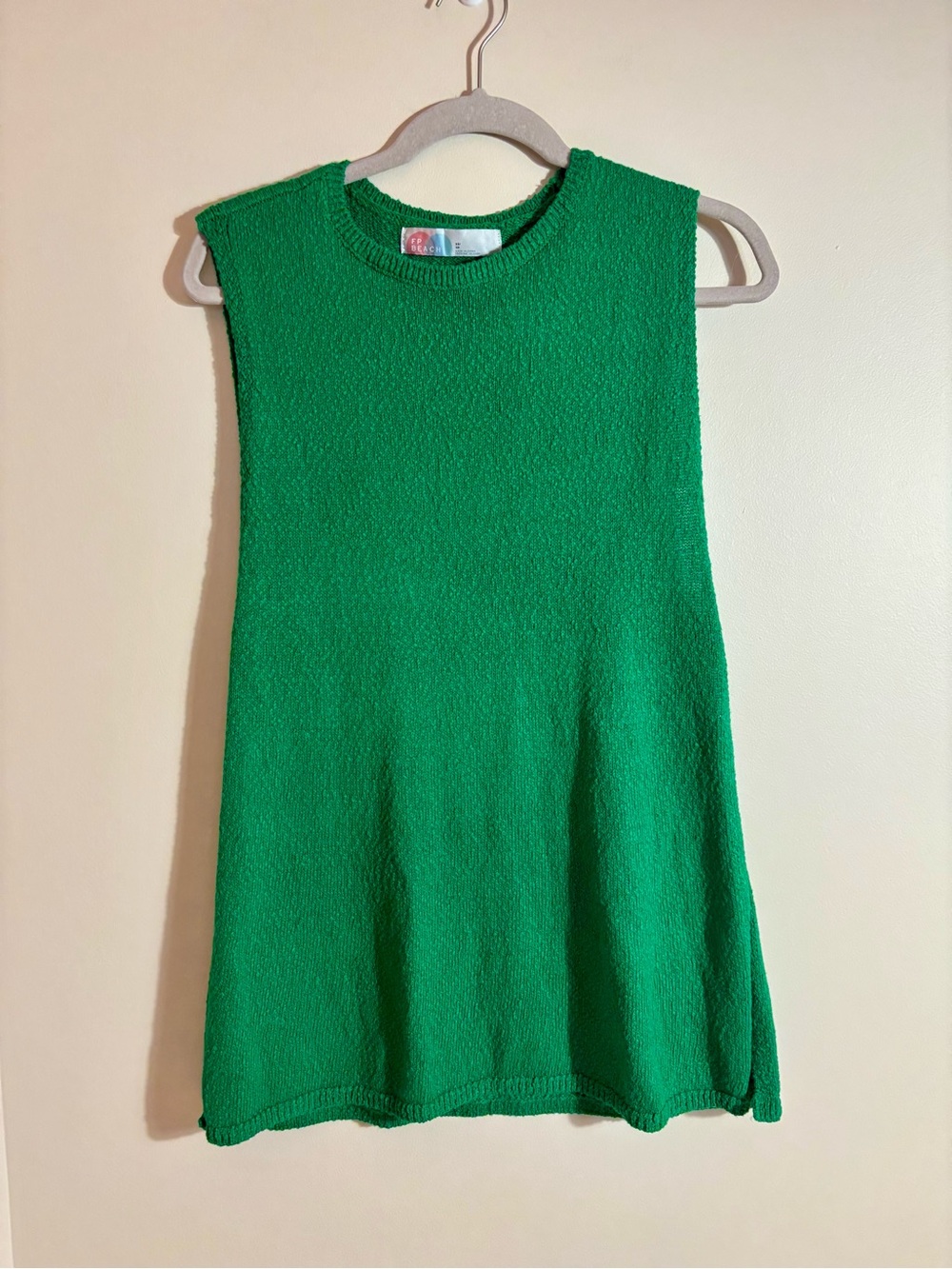Free People Beach Casual Tunic Tank Top - Sleeveless Green Knit Women's size XS